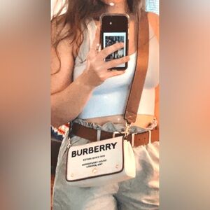 Burberry Cream and Brown Crossbody Bag